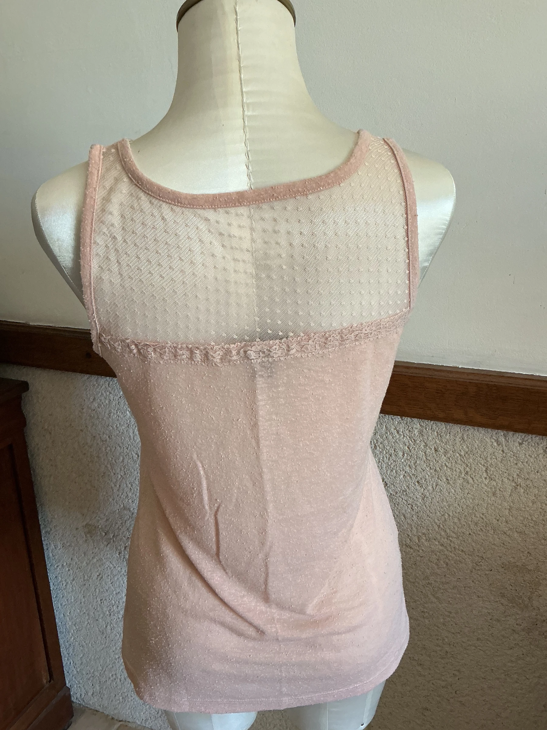 Sleeveless Pale Pink Tank Top Size 40 – photo 2
